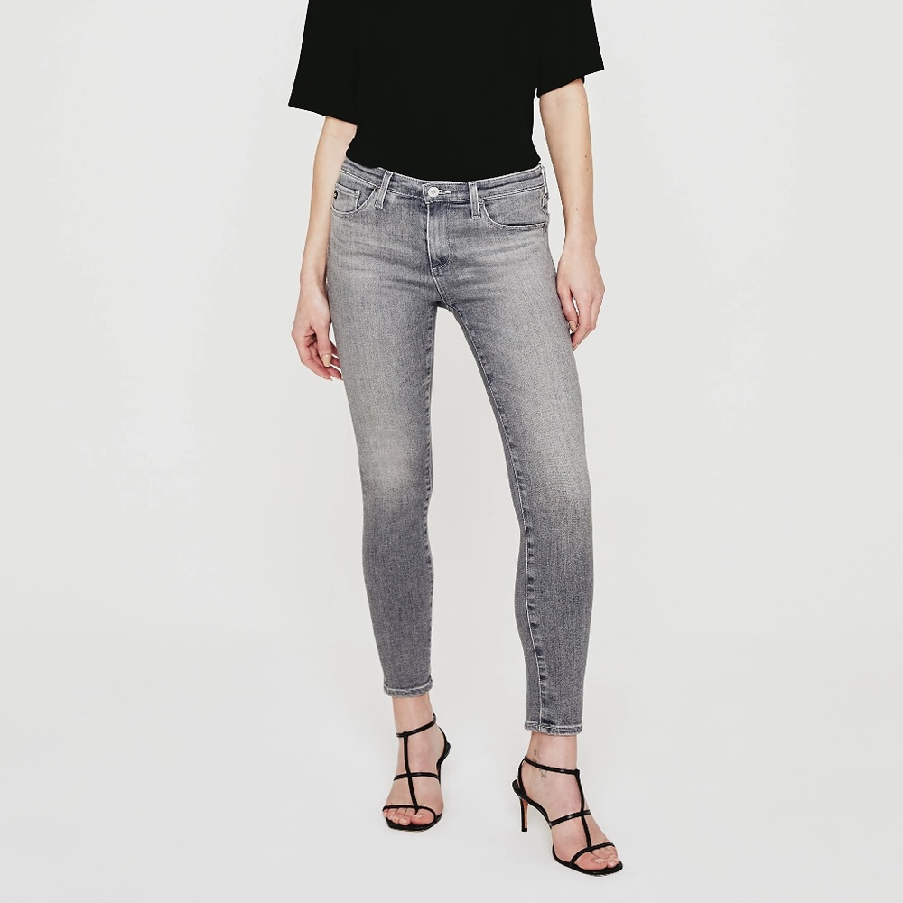 AG Adriano Goldschmied Legging Ankle Super Skinny Jean Size 27 Grey Unpaved